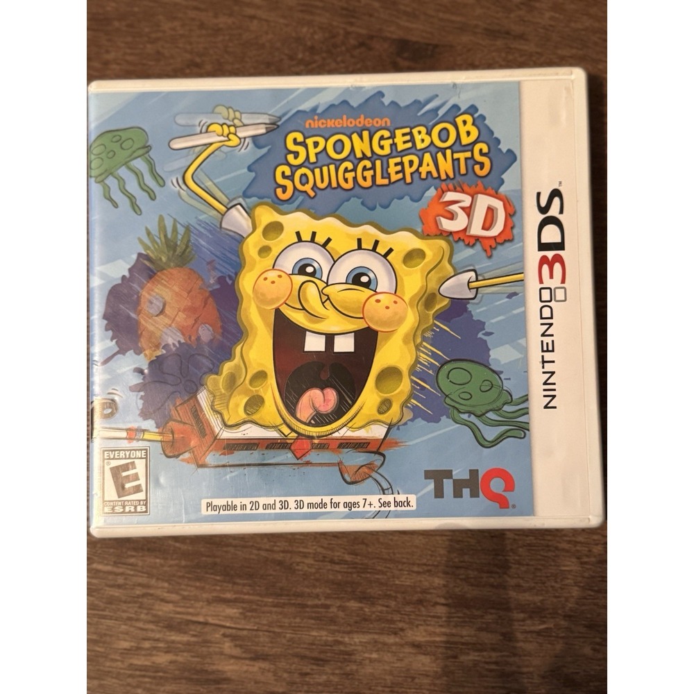 SpongeBob SquigglePants 3D Nintendo 3DS Game Case Manual THQ LNA-CTR-ASGE-USA